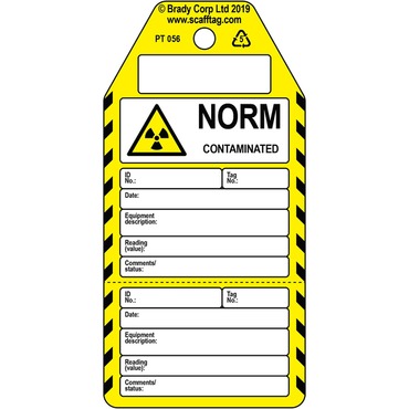 Étiquette non adhésive NORM Contaminated